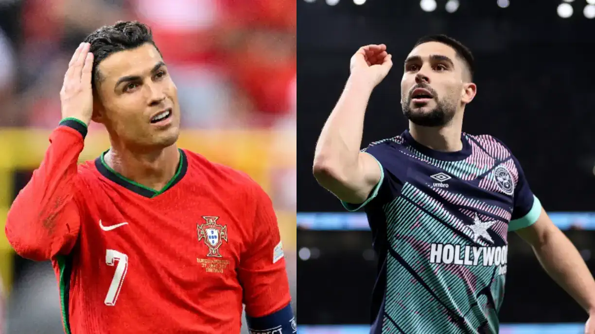 Neal Maupay mostrou-se visivelmente chateado com o sucedido após choro de Cristiano Ronaldo