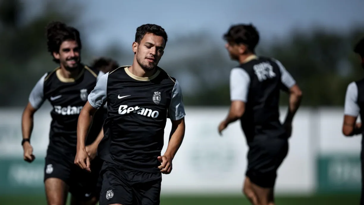 Pote e Trincão no treino do Sporting