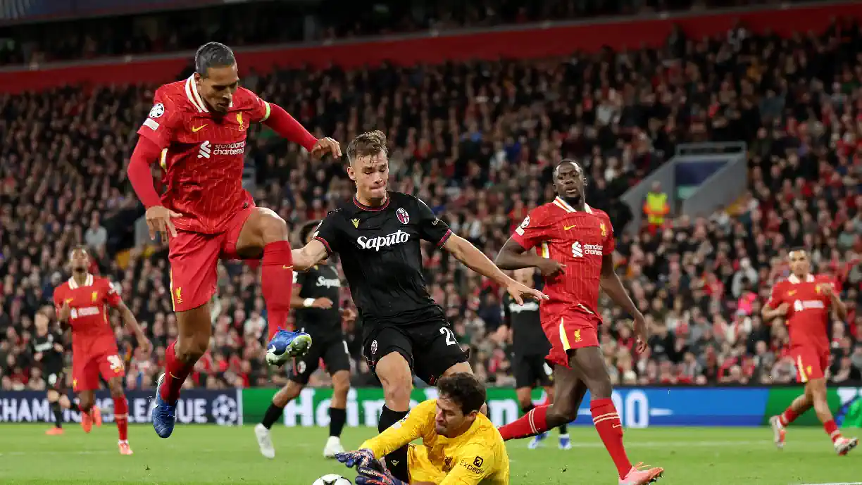 Liverpool - Bologna dita derrota do adversário do Sporting