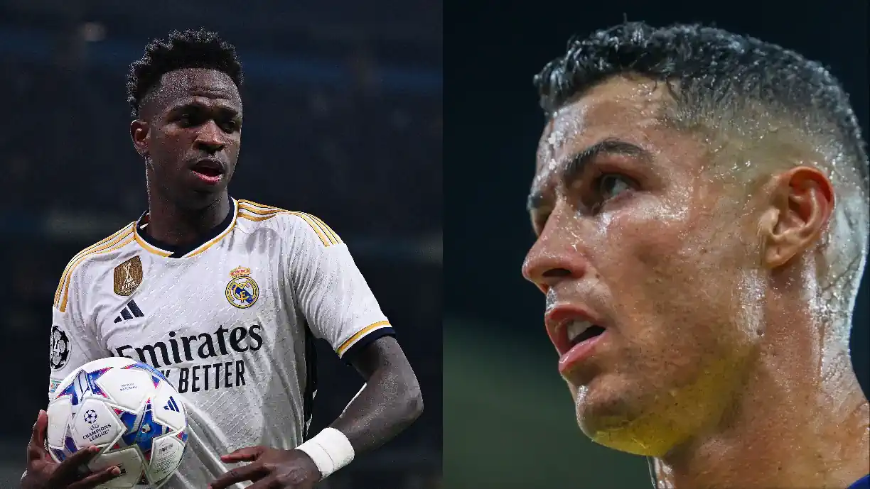 Vinicius Jr, atacante do Real Madrid, mais perto da liga de Cristiano Ronaldo