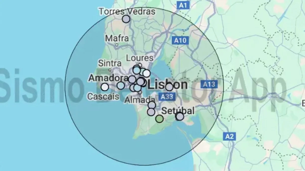 Três sismos registados na zona de Lisboa com a magnitude de...