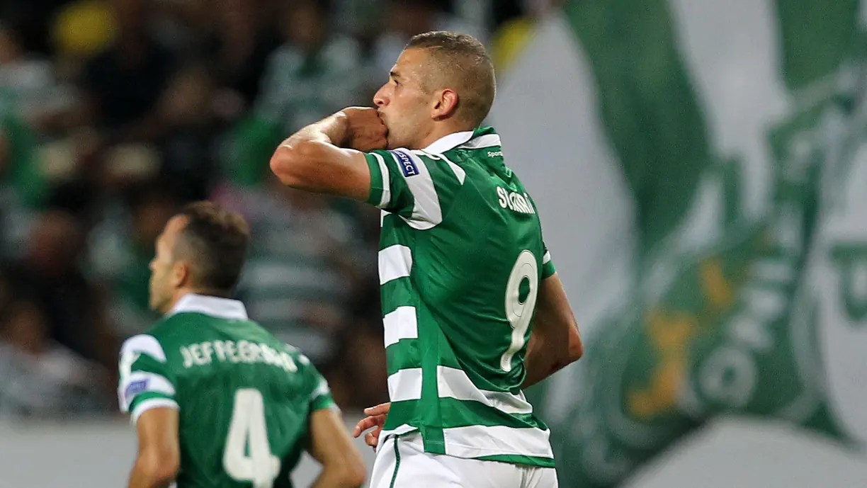 Islam Slimani marcou, ao minuto 52, o único golo do Clássico entre Sporting e Porto a 16 de março, para o campeonato nacional