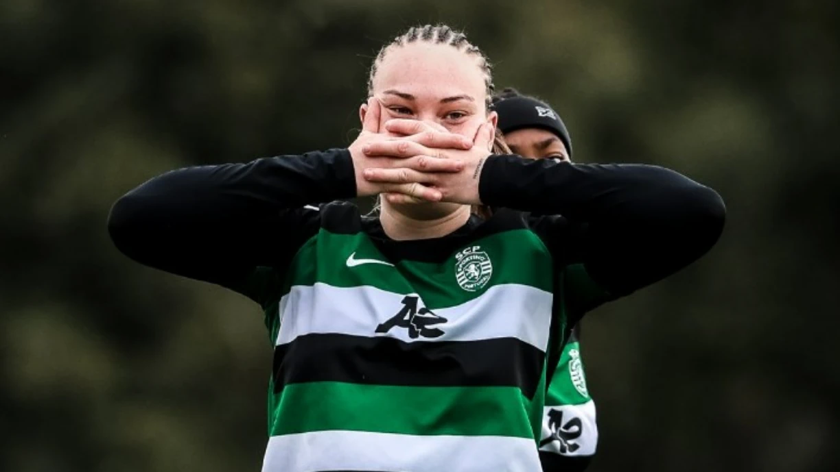 Maiara Niehues, atleta do Sporting, foi autora do primeiro golo frente ao Damaiense por 2-0, mas lance aos 23 minutos deixou marcas