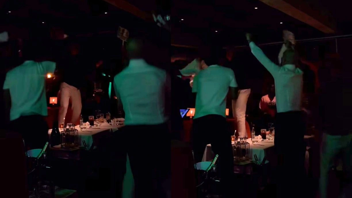 Pilar do Sporting é surpreendido na festa da dobradinha. Veja as imagens