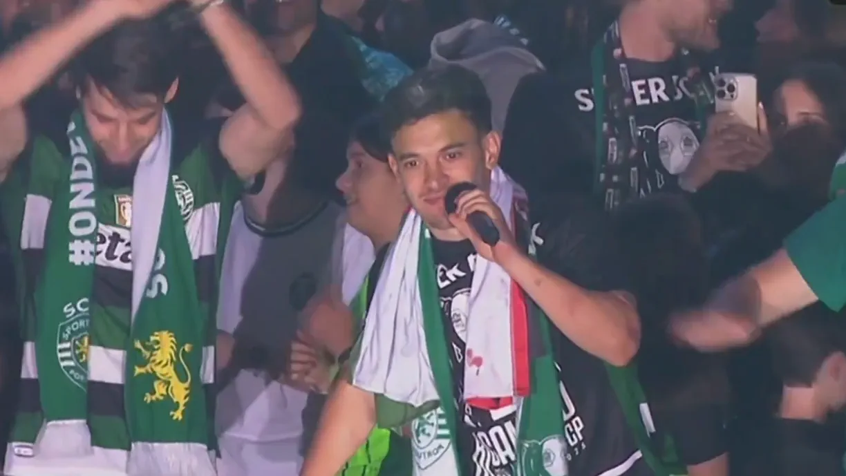 Durante festejos do Sporting no Marquês de Pombal, Pote não esqueceu atitude de Ruben Amorim e mandou boca ao ex-treinador 