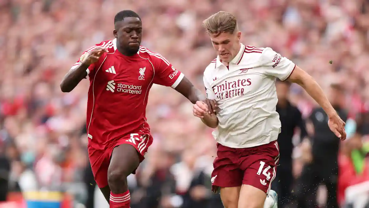 Gyokeres, antigo avançado do Sporting, teve uma exibição discreta no Liverpool - Arsenal e raramente teve chances para fazer a diferença