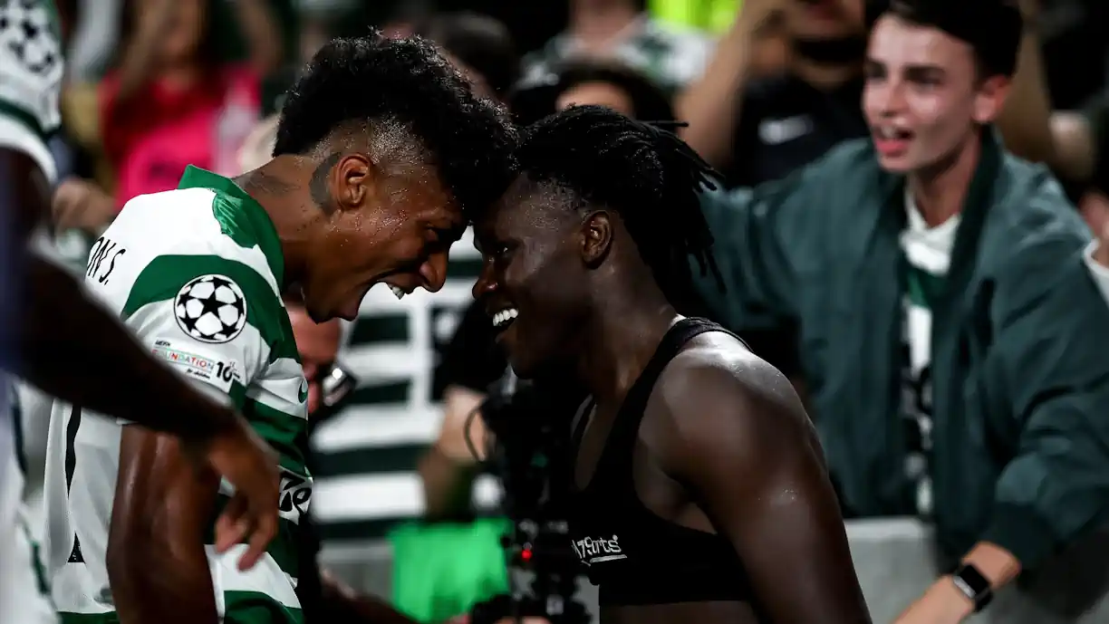 Tento do pupilo de Rui Borges foi celebrado efusivamente em Alvalade; Quenda, ainda jogador do Sporting, ameaça português do Chelsea