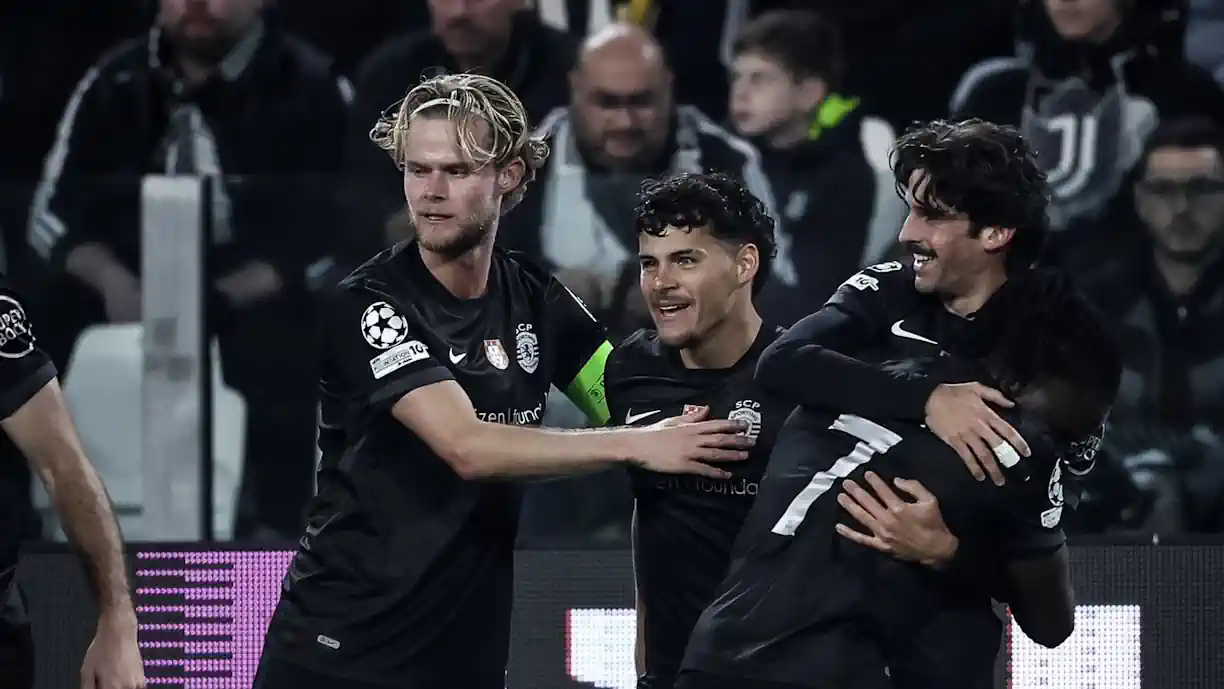 Golo de Maxi Araújo no Juventus - Sporting está nomeado para o prémio de Melhor Golo do Dia, pela UEFA