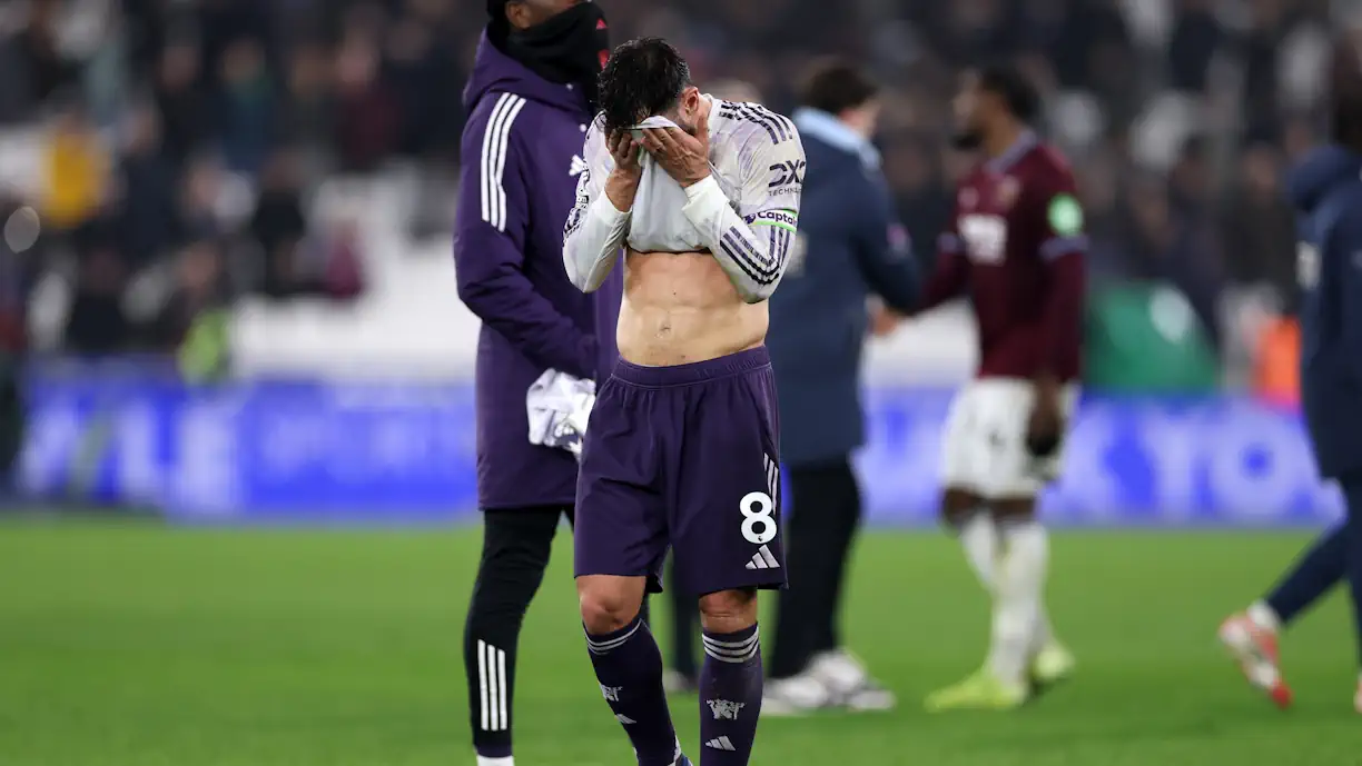 No West Ham - Manchester United (1-1), Bruno Fernandes tentou liderar mais uma vez os red devils à vitória, mas falhou, cortando assim a onda vitoriosa 