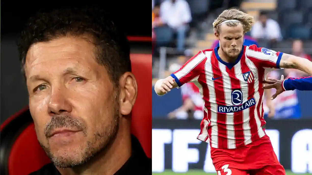 Diego Simeone elogiou Hjulmand, ex Sporting, após a vitória do Atlético de Madrid por 3-1 diante do Sevilha, mas deixou também uma indireta à Liga portuguesa